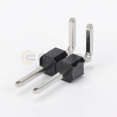2.54排针 1X2P H2.5 90度